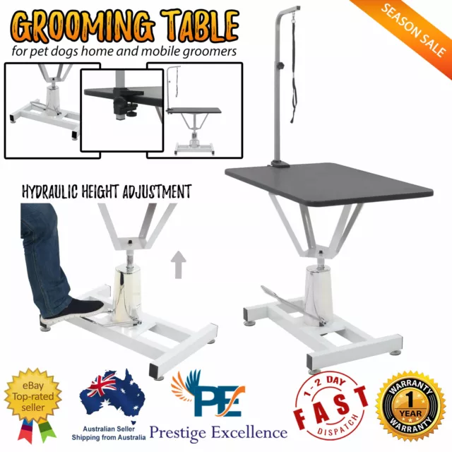 Dog Cat Pet Grooming Salon Table Hydraulic Height Adjustable Arm Mobile Groomer