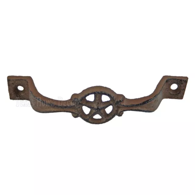 4 Star Handles Cast Iron Antique Style Rustic Barn Gate Drawer Pull Shed Door 3