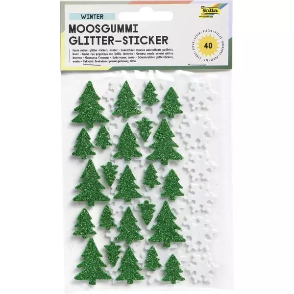 Moosgummi Glitter-Sticker 'Winter', sortiert folia 23794 (4001868237948) 2