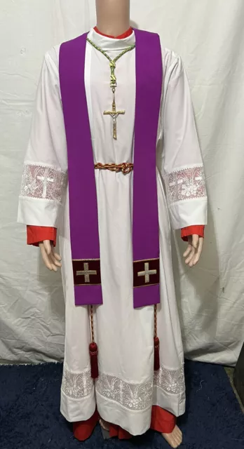 Liturgical Clergy Chasuble Vestment Purple 2