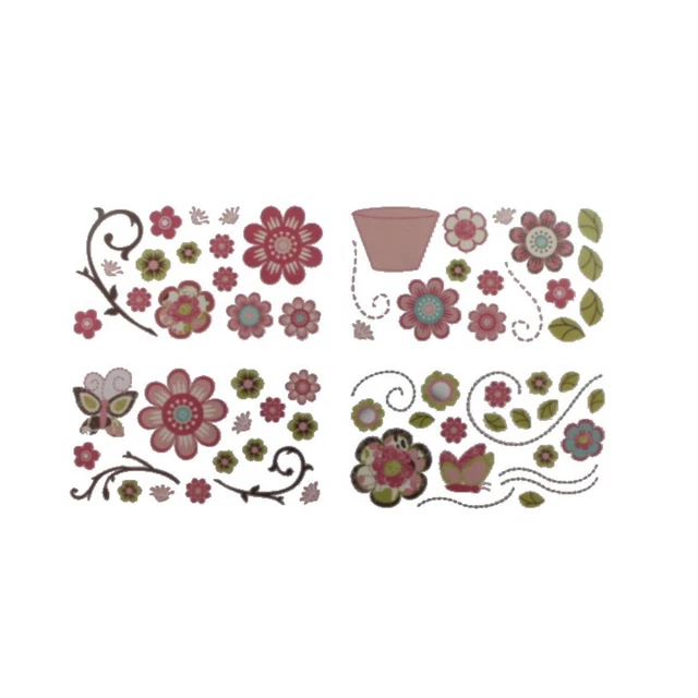 CoCaLo Baby Pink Removable Floral Applique Wall Decal Set BHFO 4130
