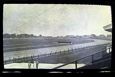 1910s Vintage Photo Negative Racetrack Women Man Barn Flapper 5.75 X 3.5 D