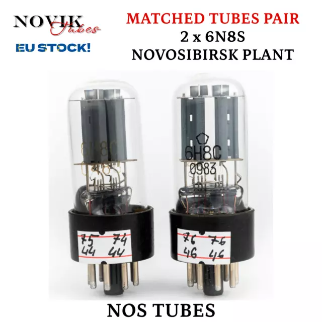 6n8s Tube Pair Matched Novosibirsk Soviet Double Triode 6н8с 6SN7GT NEVZ