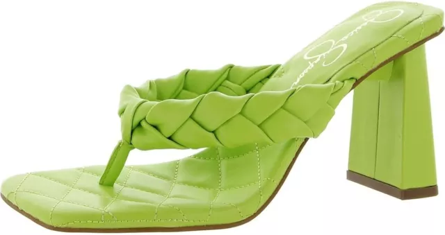 NEW-Size 6.5M Womens Jessica Simpson Zaliye Block Heeled Slide Sandals Green