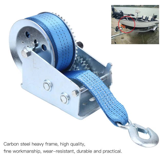 New 3200LBS Webbing Handcranking Winch Trailer Capstan Accessory For Yacht Boat