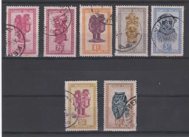 Congo Belge 1 lot de 7 timbres oblitérés