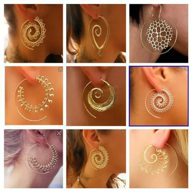 Boho Women Simple Geometric Circle Ear Stud Drop Dangle Earrings Fashion Designs 2