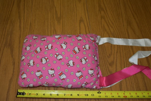 Hello Kitty Chevron Abrazo/Niño Pequeño/Almohada De Viaje Hecha A Mano