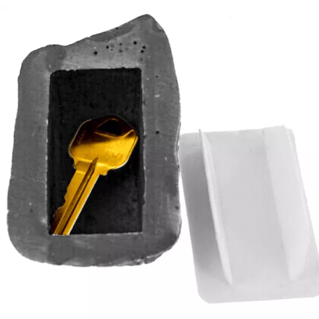 Outdoor Spare Key House Safe Hidden Hide Storage Security Rock Stone Case B F3