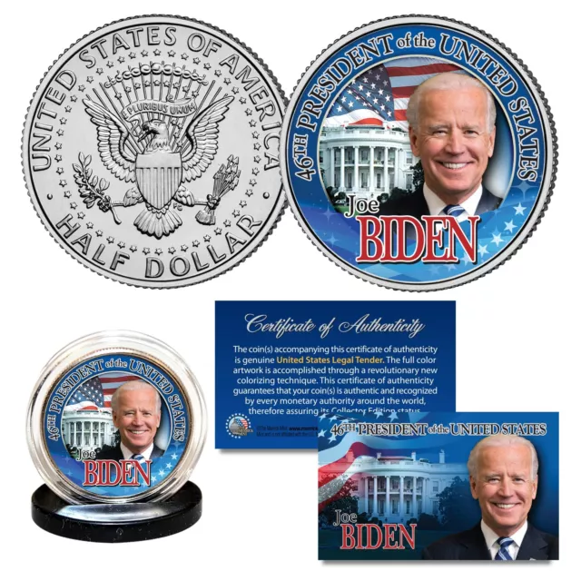 JOE BIDEN 46th President of the U.S. Genuine JFK Half Dollar Coin WHITE HOUSE