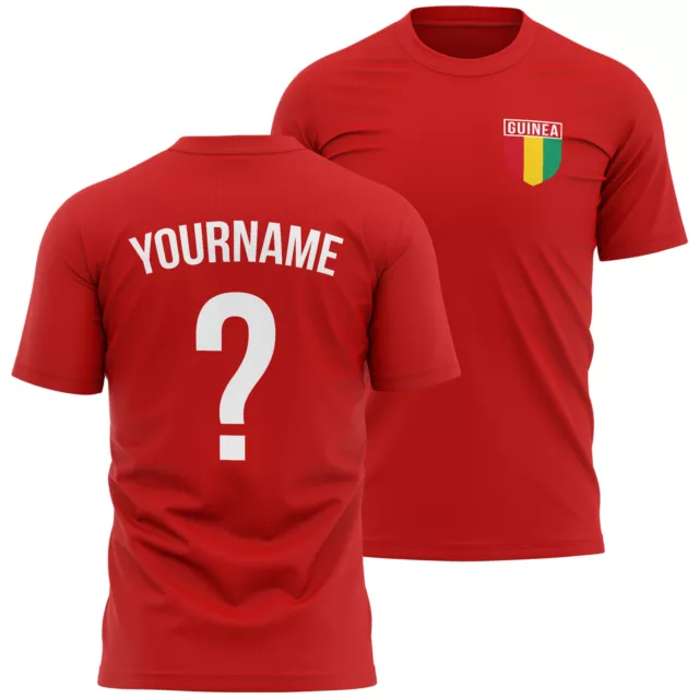 Personalised Guinea Badge T Shirt For Men shirt Football Him Soccer Custom Fo...