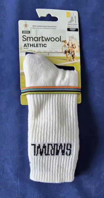 Smartwool Mens Athletic Unisex Targeted Cushion Crew Socks White #Sw002250-Nwt