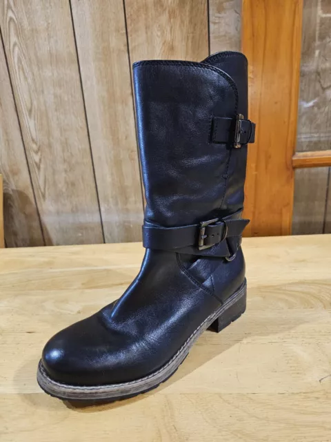 CLARKS LADIES BIKERS Mid Calf Boots VOLARA MELODY Rust Leather UK 3 35.5 24.95 PicClick UK