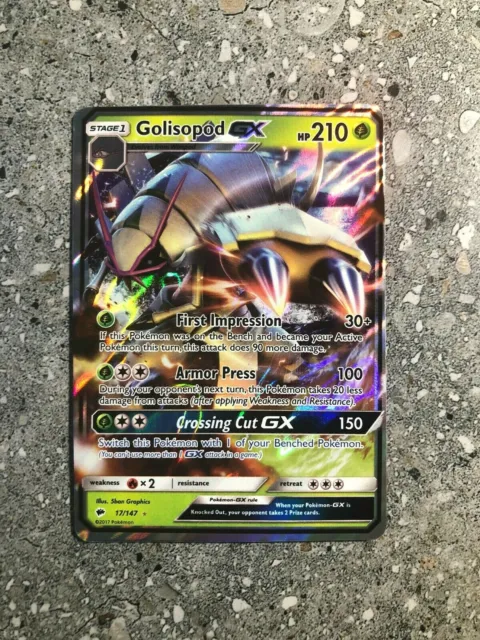 Pokemon TCG Cards Golisopod GX 17/147 Burning Shadows Ultra Rare EXC