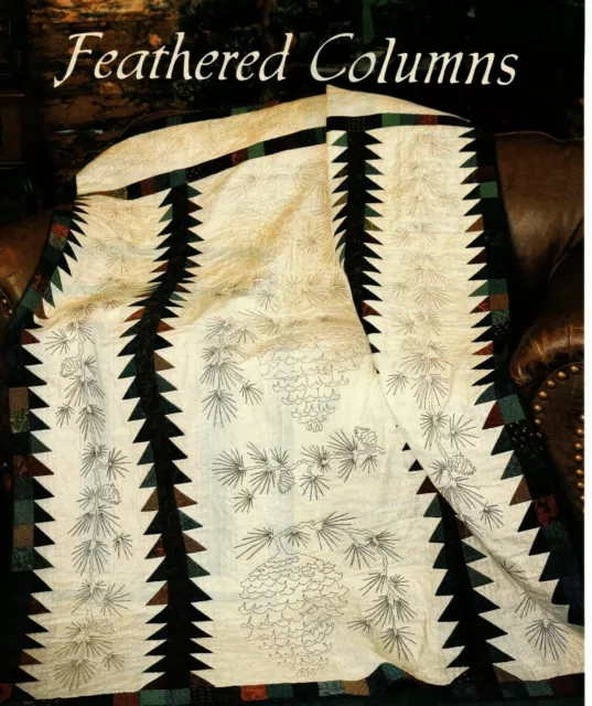 Feathered Columns Quilt Pattern Pieced/Embroidery JM