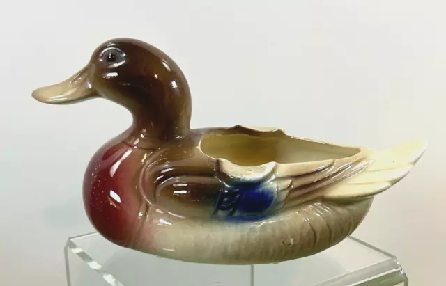 Royal Copley Mallard Duck Planter Ashtray Pottery VINTAGE MCM