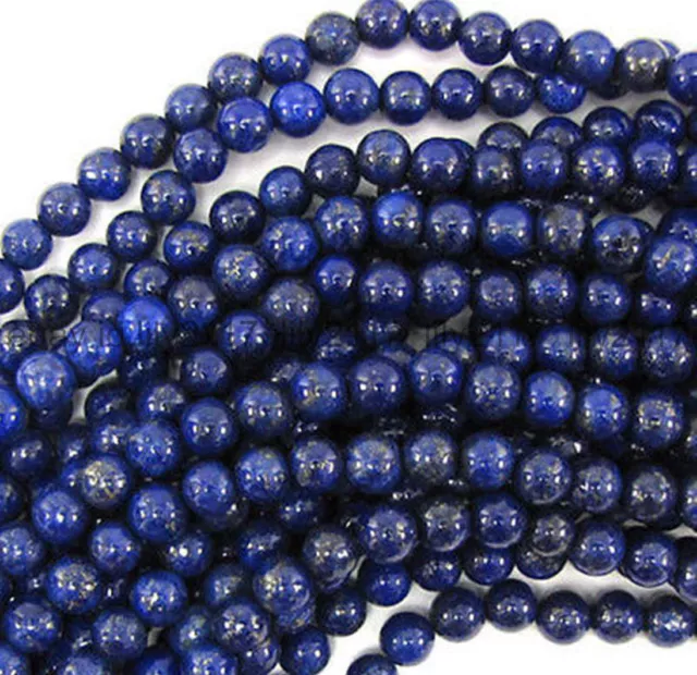 AA Natural 8mm Blue Lapis Lazuli Gemstone Round Loose Beads 15'' Strand