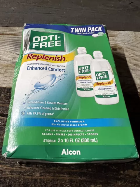 Opti-Free Replenish Multi-Purpose Disinfecting Solution + Lens Case, Twin 05/25