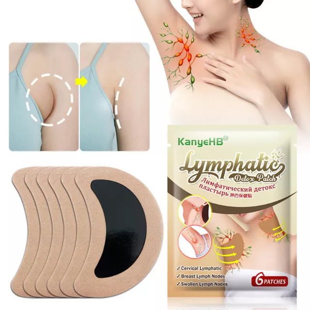 6pc Lymphatic Care Herbal Detox Patch Underarm Neck Waist Thigh Lymph Remove -wf
