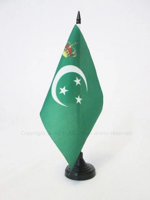 Mini Drapeau De Table Pieds-Noirs AZ FLAG - 15x10 Cm, 100% Polyester, Hampe 25 Cm + Socle Noir, Décoration Bureau & Évènement