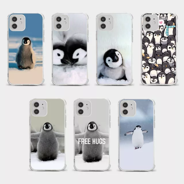 Case For Iphone 15 14 13 12 11 Se 8 Shockproof Phone Cover Cute Baby Penguins