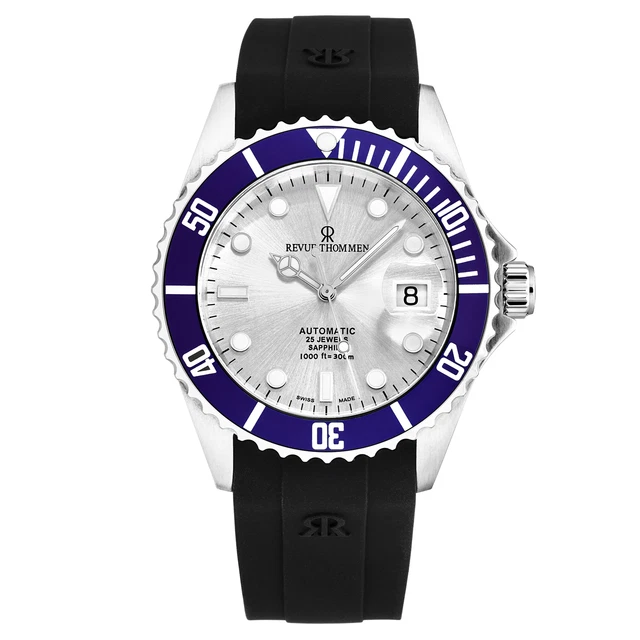 Revue Thommen Orologio Automatico Uomo 17571.2577 – Diver 42mm, Acciaio E Pelle, Movimento Svizzero Sellita SW-200