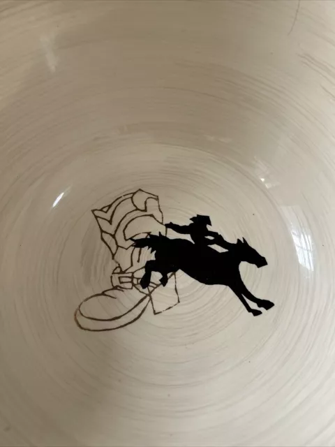 Sonoma HAPPY TRAILS Large Ceramic Serving Bowl 11" x 5" Western Cowboy 3