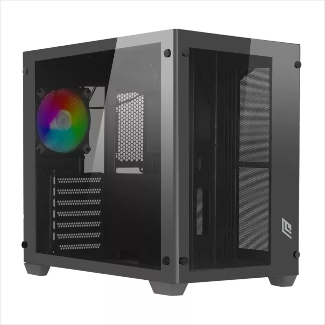 Case Atx Nero Per Gaming Pc Computer Usb 3.0 Frontale E Pannello Laterale Vetro