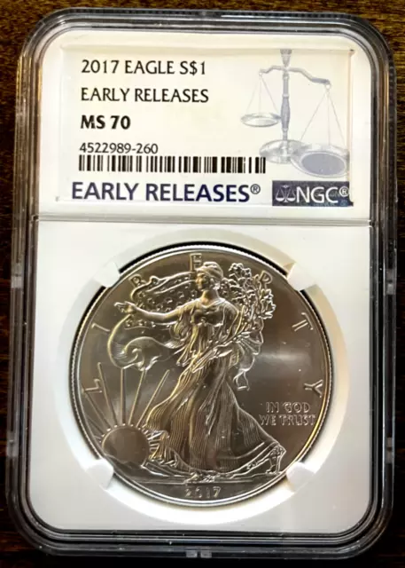 2017 $1 Silver Eagle- NGC Graded MS70 Early Releases