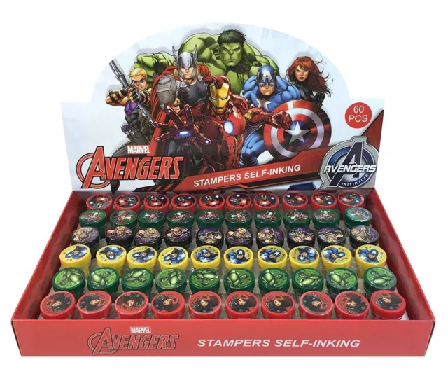 6x-60x New Marvel Avengers Self-Inking Stamps Birthday Party Favors Gift Bags