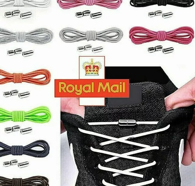 No Tie Lazy Shoe Laces Elastic Shoelaces Trainers Shoes shoe laces Adult Kid UK