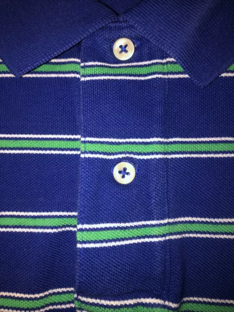 POLO RALPH LAUREN Polo Shirt Short Sleeve Blue Green Striped Men Size ...