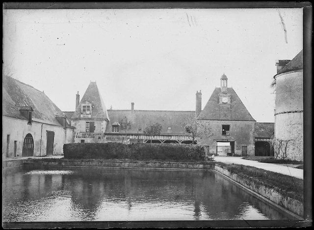 Plaque verre photo ancienne négatif noir et blanc 6x9 cm château glass plate