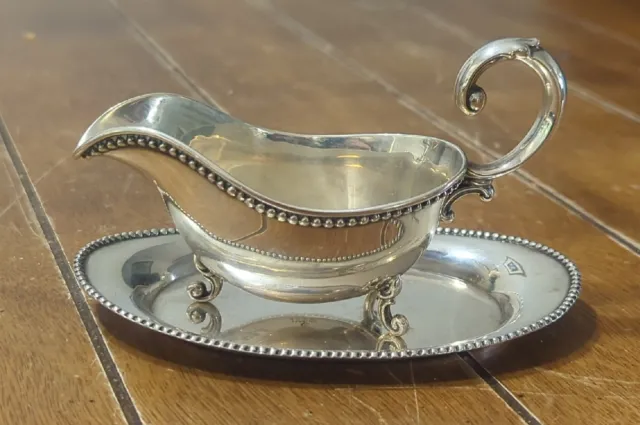 Woodside Sterling Gravy Sauce Boat with Underplate