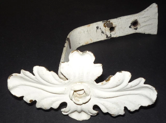 Vintage 1930's  Single Curtain Weathered Floral Metal Tie Back Shabby Chic