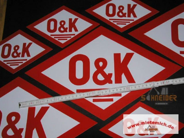 Aufklebersatz 12x Aufkleber O&K Radlader Bagger Stapler 44x28+22x14+11x7cm XXXL