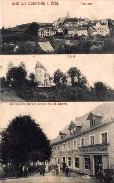 83513- Lauenstein Altenberg im Osterzgebirge mit Gasthaus zu den 3 Linden 1919