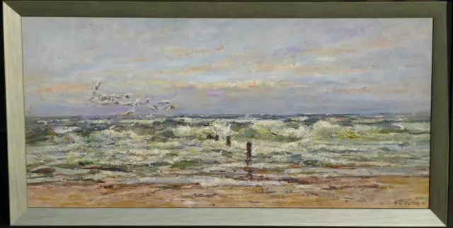Sturm an der Ostseeküste, Ölgemälde, Ölbild, Maler, Hans-Werner Matern, von 1970