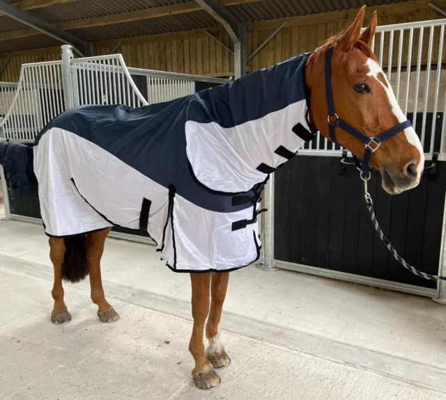 NEW Waterproof Fly Rug 600d Hybrid Turnout Rug Lightweight Combo Mesh 4'9"-7'0"