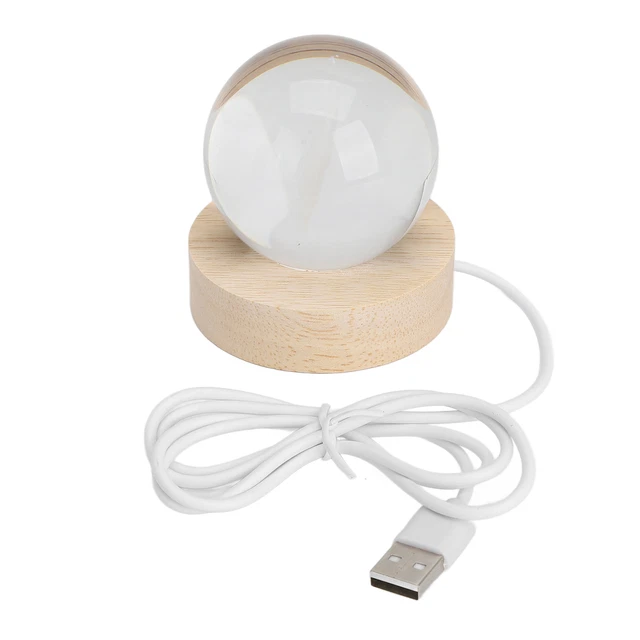 Crystal Ball Light Projection Galaxy Wooden Base LED Crystal Ball Lamp 5V