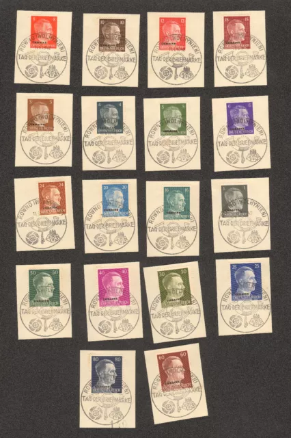 RARE LOT of 18 COMPLETE STAMP HITLER SET 1942 DIENSTPOST OFFICE ROWNO UKRAINE