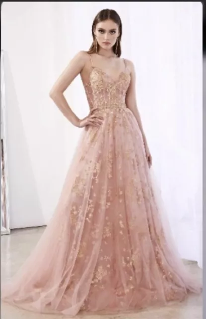 Cinderella Divine PROM EVENING BALL GOWN DRESS SWEET 16 QUINCEANERA SIZE 4 Rose