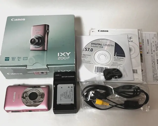 【Near Mint】Canon IXY 200F Pink Digital Camera PowerShot SD1300 IS ELPH w/Box