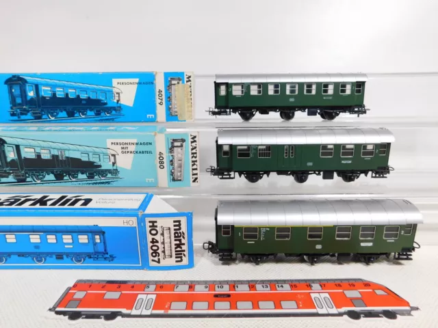 DT424-1 #3x Märklin H0 AC Passenger Car Conversion Wagon DB 4067 4079 4080 Box