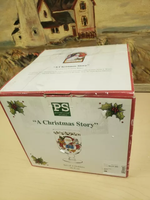 Portmeirion Studio A Christmas Story Set of 4 Iced Tea Glasses 16 OZ. NEW!