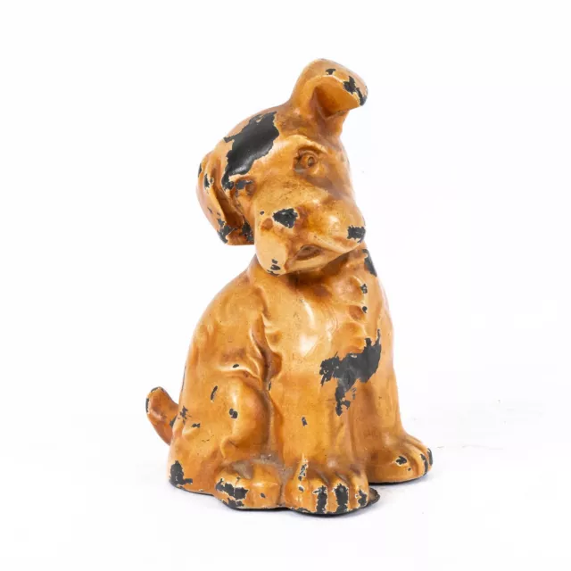 Irish Terrier Dog Figurine Vintage Cast Metal Antique 4.75"