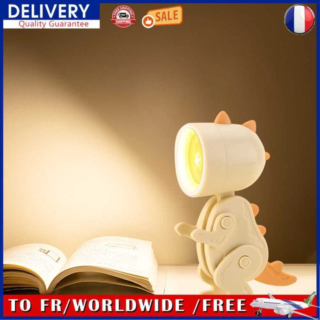 Animal Bedroom Lamp Adjustable Desktop Lamp for Room Decor (Dinosaur Beige)