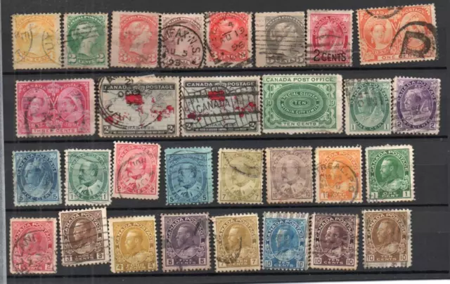 Canada Queen Victoria to King George V Stamps Used See Scans CA2