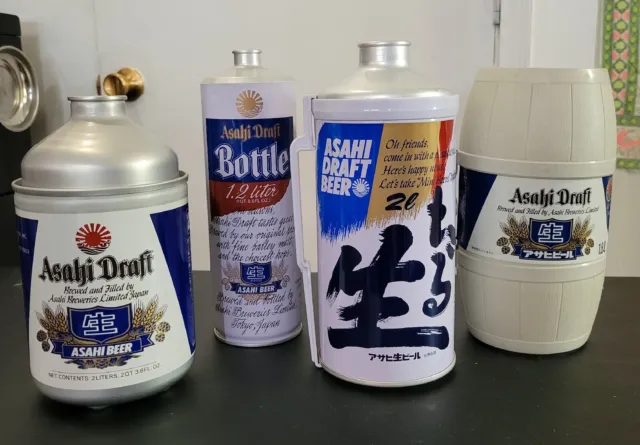 Asahi Beer Cans - Lot of 4 liter size