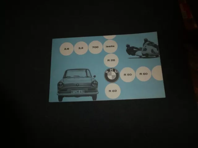 Vintage original BMW Komplettprogramm Prospekt Brochure von 1961 Top